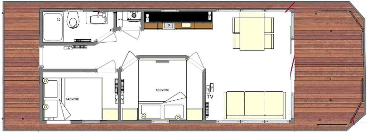 ホテル Hausboot Fjord Baltica Mit Dachterrasse In バース エクステリア 写真